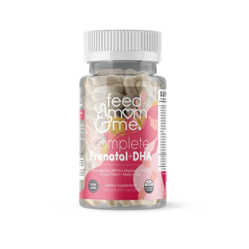 [BRSW2FT5BEHAIYLX] Feed Mom & Me Prenatal Vitamin + DHA, 22 Vitamins & Minerals for Baby’s Development & Mom Nourishment: Folate, Selenium, Iron, Choline, Vitamin C, D3, Calcium, Gluten & Soy Free, NON-GMO 30 Day Supply