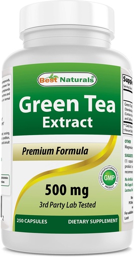 [BRSWIZYBAZ4GKH3O] Best Naturals Green Tea Extract 500 mg 250 Capsules