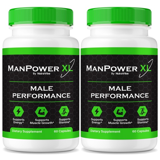 [BRSRE2Y6CR5WK3TF] (2 Pack) ManPower XL Pills for Men, Original Man Power XL Formula with Premium, Natural Ingredients to Support Steady Energy, Performance and Stamina | Easy-to-Swallow Male Capsules (120 Capsules)
