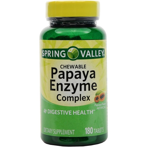 [BRSWIYQGOAGBW3T6] Spring Valley - Papaya Enzyme, 180 Chewable Tablets