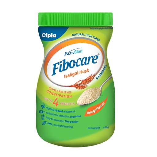 [BRSW2EADBENB63TZ] Cipla Fibocare Isabgol Husk Powder | Sugar Free | Effectively Relieves Constipation |Promotes Gut Health | Supports Digestive Health | Pack of 2, 2 count, 100 grams