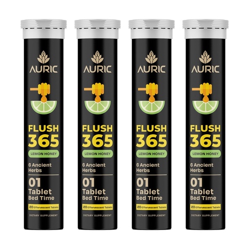 [BRSROGQPOF5R4G36] Auric Flush 365 Effervescent 80 Tablets Herbal Digestive Support | with Triphala, Isabgol, Castor Oil & Senna | Honey Lemon Flavor | Support Bowel & Gut Cleanse | Plant-Based Supplement