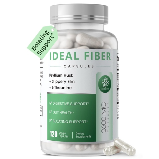 [BRSRGY3QOQHBGCAU] Fiber Supplement Capsules-Psyllium Husk Powder 1500mg & Slippery Elm for Digestive Health & Regularity,Effortless Bowel Movements-Natural Prebiotic Fiber,Non-GMO-Gentle Daily Fiber,Women & Men-120Caps