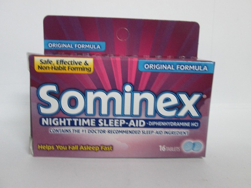 [BRSWIGQIOR5WEADU] Sominex Night Time Sleeping Aid Tablets Original Formula, 16 Tabs (Pack of 3)