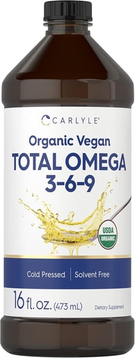 Carlyle Omega 3 6 9 COND124; 16 fl oz CLAD124; Cold Pressed CLAD124; Certified Organic, Veganský dodatek CLAD124; Vegetarian, Non- GMO, gluten Free, a Solvent Free