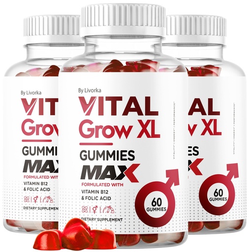 [BRSRAHY5C57R6CLG] (3 Pack) Vital Grow XL Male Gummies - Men's Performance 1050MG Vital GrowXL Blend, Growth Gummy Advanced Formula, 180 Gummies for 3 Months