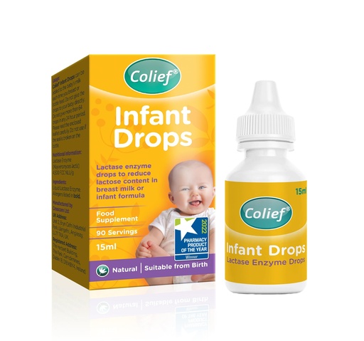 [BRSWIBYBC55QOGTA] Colief Infant Drops | Lactase Enzyme Drops for Baby | Natural Colic Relief for Babies | Reduces Bloating, Gas and Crying | Safe from Birth (15ml)