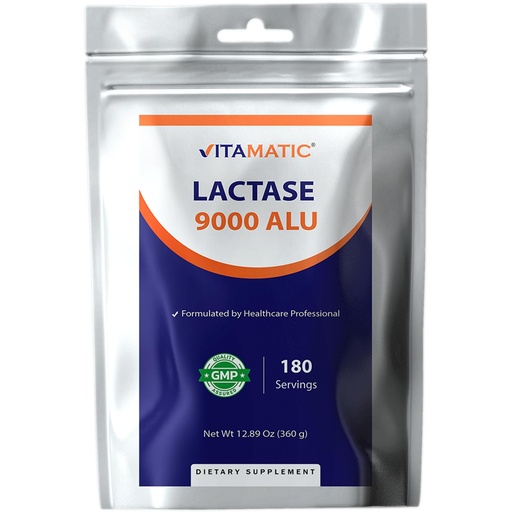 [BRSREGQCDMMBACQ6] Vitamatic Lactase Enzyme Powder – 9000 ALU Per Serving – 180 Servings – Supports Lactose Digestion, Non-GMO, Gluten Free