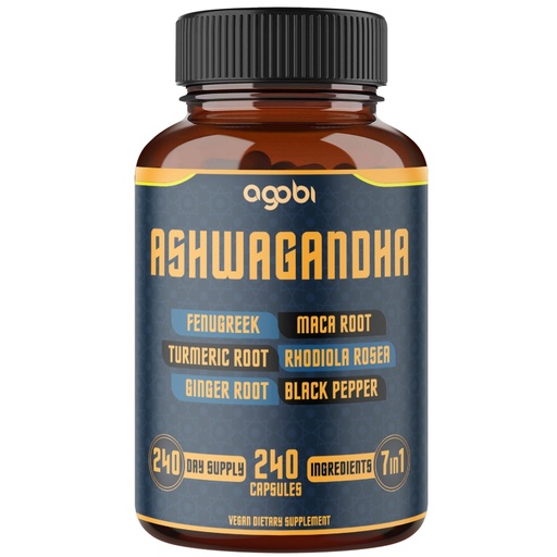 [BRSRMYA7A4DQECDJ] 240 Capsules - 8 Month Supply - 7in1 with Fenugreek, Maca, Turmeric, Rhodiola, Ginger, and Black Pepper - Mood, Strength, Spirit and Energy Support Supplement