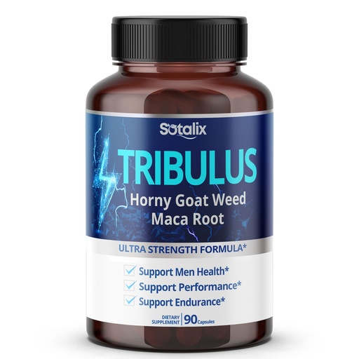 [BRSW2AL7BMFWOEY2] Premium Tribulus Terrestris with Maca Root Tongkat Ali Ginseng - High Strength for Men Women - 90 Day Supply (90 Count (Pack of 1))