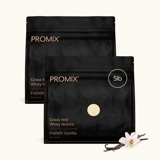 [BRSRMYD3OANGCFLA] ProMix Nutrition Whey Protein Isolate Powder - Grass-Fed - ­Post Workout Fitness & Nutrition Shakes, Smoothies, Baking & Cooking Recipes - Gluten-Free & Keto-Friendly - Vanilla - 5 Pound (Pack of 2)