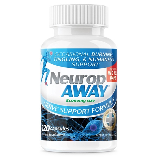 [BRSRMCT6BEAQE236] NeuropAWAY Nerve Support Supplement, R-Alpha Lipoic Acid to Help Provide Nerve Relief and Health in as Little as 5 Days, Acetyl-L-Carnitine, Taruine, Vitamin B12, L-Citrulline 120 Capsules