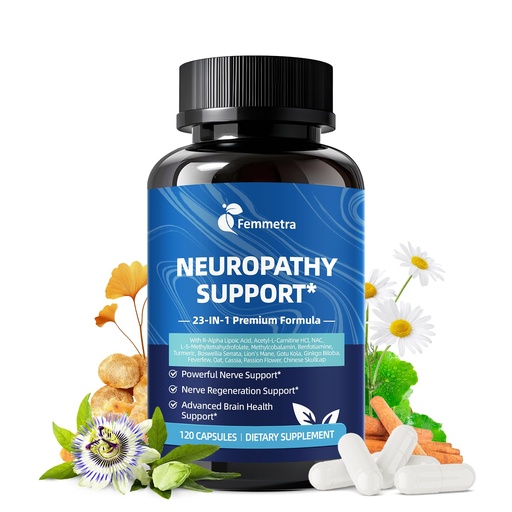 [BRSREGL3PJ5AGEY2] Nerve & Peripheral Neuropathy Support Supplement with 1200mg R-Alpha Lipoic Acid L-Carnitine Vitamin B12 B1 B6 D3 E Folate Lions Mane NAC Magnesium Turmeric - Liver Detox, Antioxidant & Mental Support