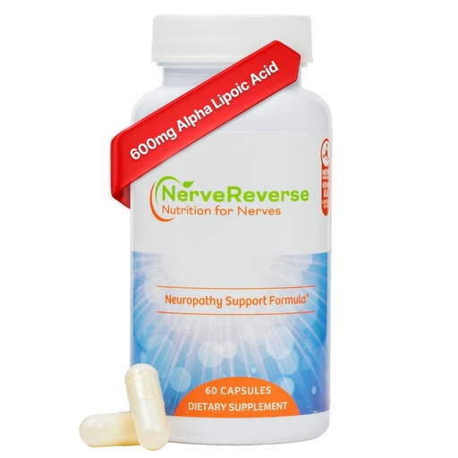 [BRSRAC3RAABQYYI4] NerveReverse Neuropathy Support Formula-Alpha Lipoic Acid 600mg,Extra Strength Benfotiamine, B12, B9, B6, and D3 - Nerve, Energy, and Metabolism Support-Vegan-60 Capsules,One Month