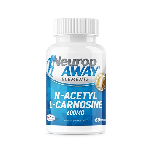 [BRSROAQ5AF5GKCAV] NeuropAWAY Elements N-Acetyl-L-Carnosine 600mg 60CT Acid Resistant Capsules Third Party Tested Manufactured in a CGMP Facility