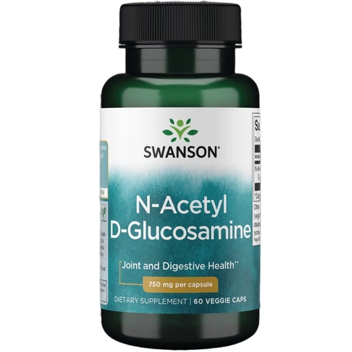 [BRSWKYL5OIMR6EDE] Swanson N-Acetyl D-Glucosamine - Natural Supplement Promoting Joints Support & Gastrointestinal Health - Natural Formula Supporting Healthy Cartilage - (60 Veggie Capsules, 750mg Each)