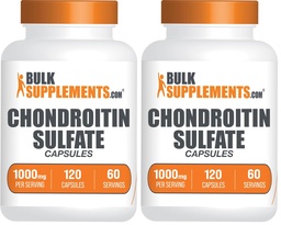 BulkSupplements.com Chondroitin Sulfate Capsules - Nutritional Supplement, Chondroitin Sulfate 1000 mg - Gluten Free, 2 Capsules per Serving, 120 Count (Pack of 2)