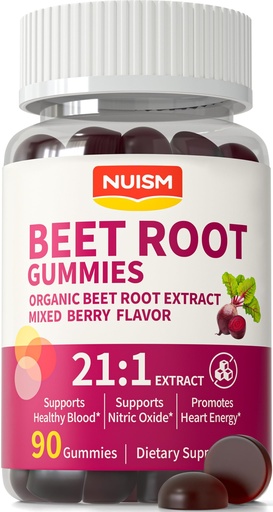 [BRSREBICOJ7QIFY3] Organic Beet Root Gummies, Mixed Berry Flavor Supplements,Natural Extract, 21:1 Concentrate, Sugar Free Chews, Energy, Vitality & Performance Support, Beetroot Gummies