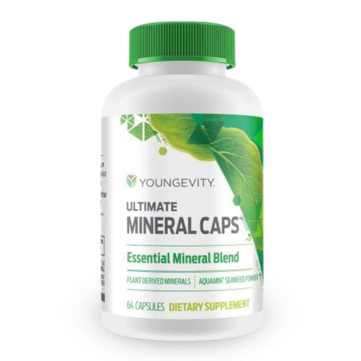 [BRSWIZAYAEDGODA5] Youngevity Ultimate Mineral Caps™ - 70+ Essential Full Spectrum Trace Minerals - Nutrient-Dense, Derived from Humic & Aquamin Seaweed (64 Capsule)