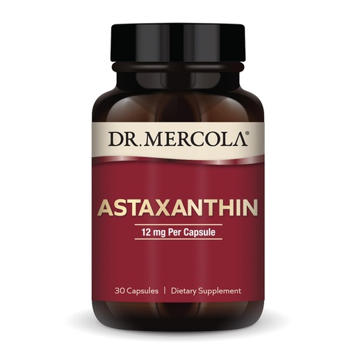 [BRSWGFACC55QO2TV] Dr. Mercola Organic Astaxanthin - 12 mg Astaxanthin - Powerful Antioxidant Support - Organic Microalgae Extract - Non-GMO, Gluten-Free & Soy-Free - 30 Capsules (30 Servings)