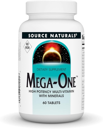 [BRSWIYT3DIHR6GTA] Source Naturals Mega-One Multiple No Iron Tablet, 60 Count