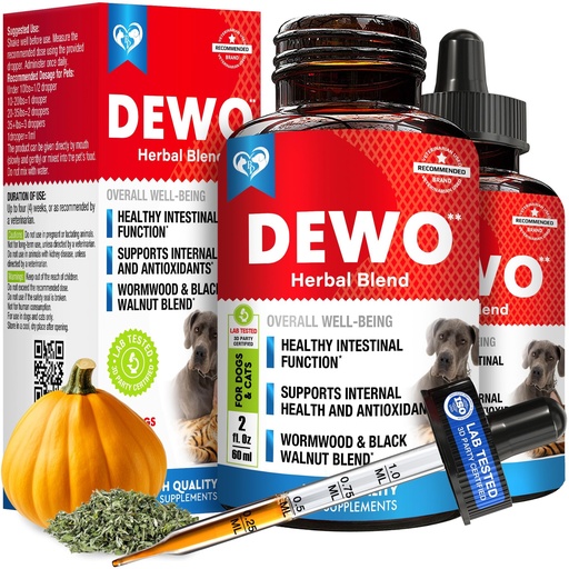 [BRSREGA3DJ4GOHT2] Natural Intestinal Defense for Dogs & Cats – Herbal Cleanse with Wormwood, Black Walnut – Promotes Healthy Gut & Flora Balance – Advanced Broad Spectrum Formula (2 Pack (60 ml + 60ml))