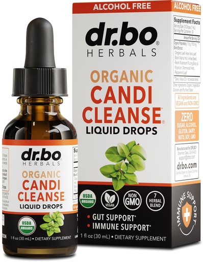 [BRSRA2YFOEPW2DT6] Candi Cleanse Support Supplement Drops - Organic Oregano Oil Drops Liquid & Black Walnut Wormwood - Extra Strength Overgrowth Balance Complex, Natural Oral Gut Cleanser Detox Health Supplements 1 oz