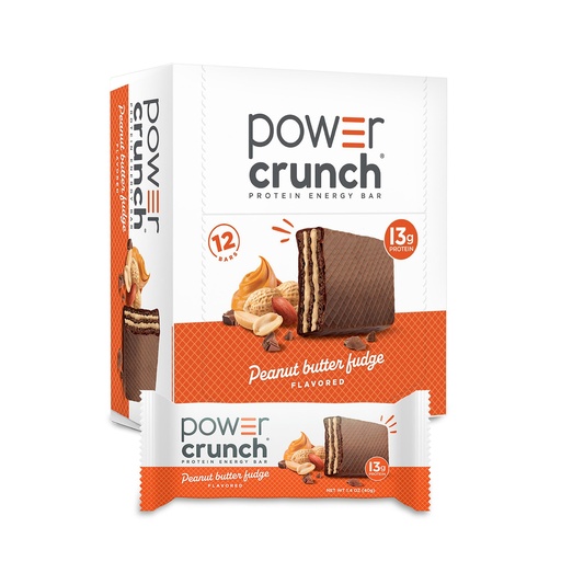 [BRSWIYQPCEIR433M] Power Crunch Protein Energy Bar, Peanut Butter Fudge 1.4oz, 12 Count