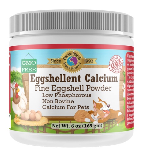 [BRSRMZQBCN7QG3LJ] Calcium for Dogs and Cats - Fine Eggshell Powder - Strong Hip & Joint Supplement for Dogs and Cats- Dietary Supplement - No Additives - Pet's Friend Eggshellent Calcium 6oz