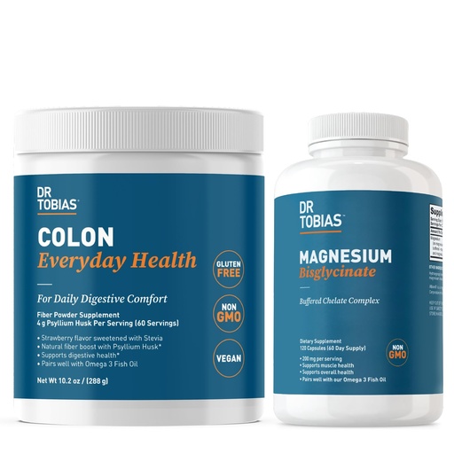 [BRSRAHA3A4AWMHLD] Dr. Tobias Colon Everyday Health & Magnesium Bisglycinate - Digestive Comfort and Support for Muscle & Bone Health, Vegan, Non-GMO