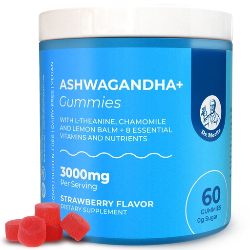[BRSRAFAYAAIQY33X] DR. MORITZ Ashwagandha Gummies for Calm, Relaxation, and Immune Support - Ashwagandha for Women and Men - with L-Theanine - Sugar Free and Non-GMO (60 Count)