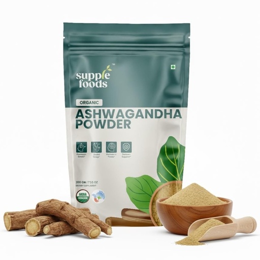 [BRSRECQOBUBRY3D3] Organic Ashwagandha Powder 200g (7.05 oz) – Ashwagandha Root Powder | USDA Organic, Raw & Pure Adaptogen Supplement for Stress, Sleep & Energy Support | Natural Ashwagandha Powder