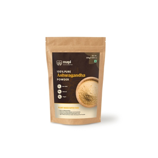[BRSRABQCA4NBSA35] MAPL Organic Ashwagandha Powder (Indian Ginseng) 7.055 oz – Premium Quality, Pure and Natural Ingredients, Ayurvedic Ginseng Supplement to Support Health