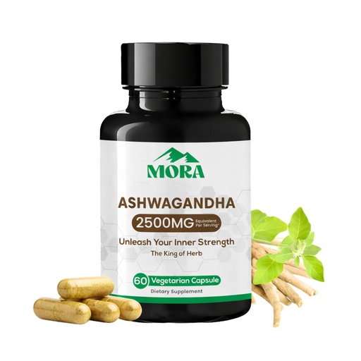[BRSREYAHOUNWC33Z] MORA Ashwagandha Capsules | Vegan Adaptogen Supplement for Stress, Energy & Mood Support | Ashwagandha Extract for Sleep, Focus & Overall Wellness | Third-Party Lab Tested | 60 Vegan Capsules