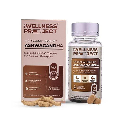 [BRSREGQCCEAQKE3J] The Wellness Project (TWP Liposomal KSM-66® Ashwagandha 600mg (Root-only Extract) – 2-Month Supply | Supports Calm, Energy & Relaxation | Comes with Certificate of Analysis | Pack of 60 Tablets