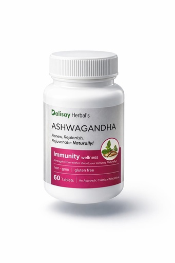 [BRSRAHYPBEMRM234] Dalisay Herbal's Ashwagandha Immunity Wellness Supplement, 500mg, 60 Tablets, Non-GMO, Gluten Free, for Stress Relief, Anxiety Support, Sleep