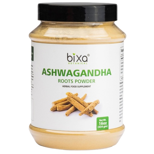 [BRSWKHYTAQHWKETX] bixa BOTANICAL Ashwagandha Root Powder (Withania Somnifera Root) | 16 Oz / 1 Pound | Indian Ginseng- Best Re-Energizer & Immunity Booster | Herbal Supplement.
