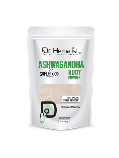 [BRSWYAYNCVYB6ADO] Dr. HERBALIST Ashwagandha Root Powder 200g - Pure Withania Somnifera for Traditional Preparation | Supports Calm Focus & Vitality* | Mix in Milk Smoothie or Tea | Halal