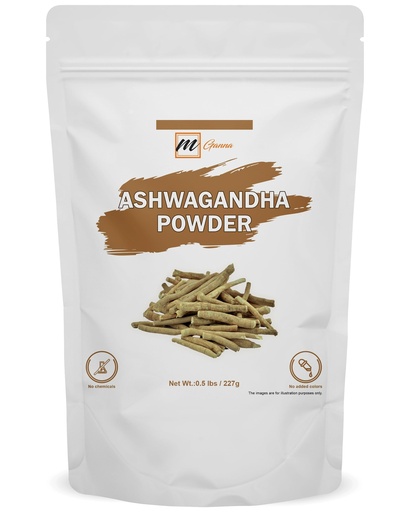 [BRSROYDRBMBGOYLB] mGanna 100% Natural Ashwagandha/Withania Somnifera Powder 227 GMS / 0.5 LBS