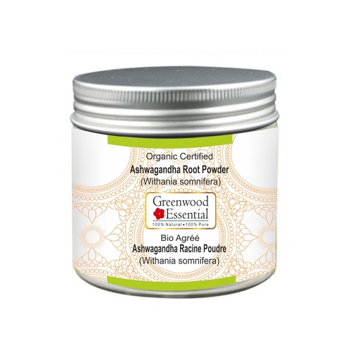[BRSWYHQBAB7W2HTL] Greenwood Essential Pure Ashwgandha Powder (Withania somnifera) Organic Certified 50gm (1.76 oz)