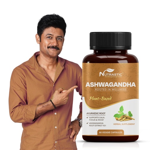 [BRSRACD3C4IBA3IZ] Pure Ashwagandha Capsules 500mg for Energy | Only Ashwagandha Root Extract Supplement | Immunity & Strength | 60 Caps