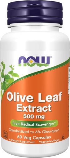[BRSWIYQ7BN5AKHI5] NOW Foods Supplements, Olive Leaf Extract 500 mg, Free Radical Scavenger*, 60 Veg Capsules