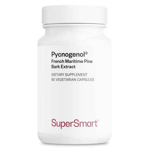 [BRSWIHQZBECAGDA3] Supersmart - Pycnogenol 200mg per Day (Patented & Highly Bioavailable) - French Maritime Pine Bark Extract | Non-GMO & Gluten Free - 60 Vegetarian Capsules