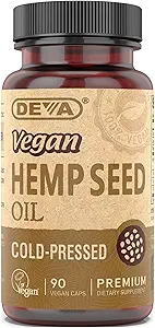 [BRSWIGIDAIDRWDT2] DEVA Vegan Virgin Hemp Seed Oil Capsules – Cold-Pressed, Unrefined, 90 Count