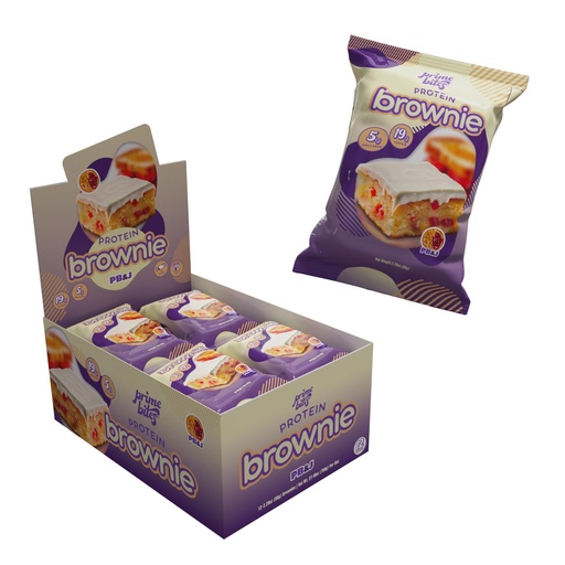 [BRSREHD6BYMW2DL5] Prime Bites Protein Brownie from Alpha Prime Supplements | High Protein, Collagen Fortified Low Sugar Treat | Delicious Snack | 12 Bars per Box (Peanut Butter and Jelly)