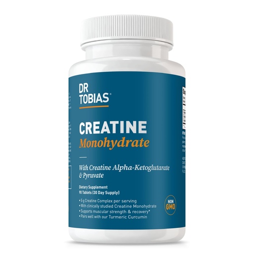 [BRSREAYFPMNBAA3P] Dr. Tobias Creatine Monohydrate Pills | 5g Complex with Creatine Alpha-Ketoglutarate & Pyruvate | Muscle Strength, Energy & Recovery | 90 Tablets