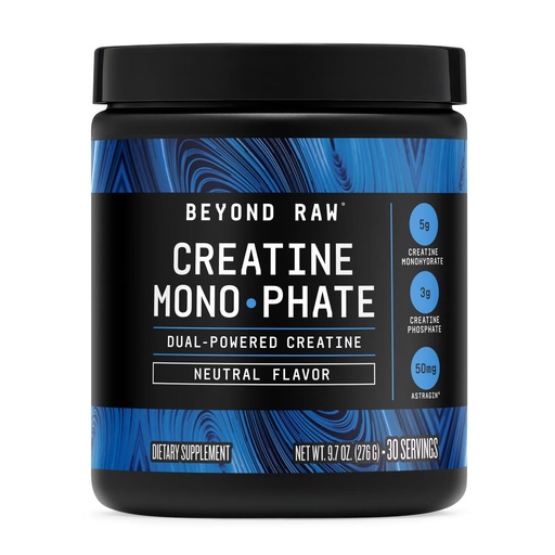 [BRSRGFAZDIBQIHQU] BEYOND RAW GNC Creatine Monophate - 8g Dual-Powered Creatine Powder for High-Intensity Training - AstraGin - Easy to Mix - Gluten-Free & Sugar-Free - Unflavored - 9.9 Oz (30 Servings)