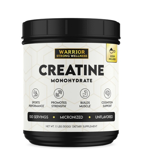 [BRSROBICBENGKFD2] Creatine Monohydrate Powder 1 lb, 100 Servings, ISO Certified Tested Vegan, Unflavored Micronized Powder- Support Muscles, Cellular Energy & Cognitive Function