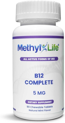 [BRSWKZDZOQDR23QV] Metil-Life B12 Popolna profesionalna moč Aktivna B12 3 Mesece dobave. Žvečilke. 2,5 mg Metilkobalamin metil, 1,25 mg Hidroksokobalamin (Hidroksi) in 1,25 mg Adenosilkobalamin