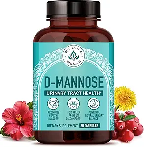 [BRSROBQDOUPGMC3L] Natural D Mannose 1000mg Capsules | Antioxidant-Rich Cranberry Supplement with Hibiscus & Dandelion | 4-in-1 DMannose Pills for Urinary Tract Health for Women | Clear UTI Support | 30-Day Supply